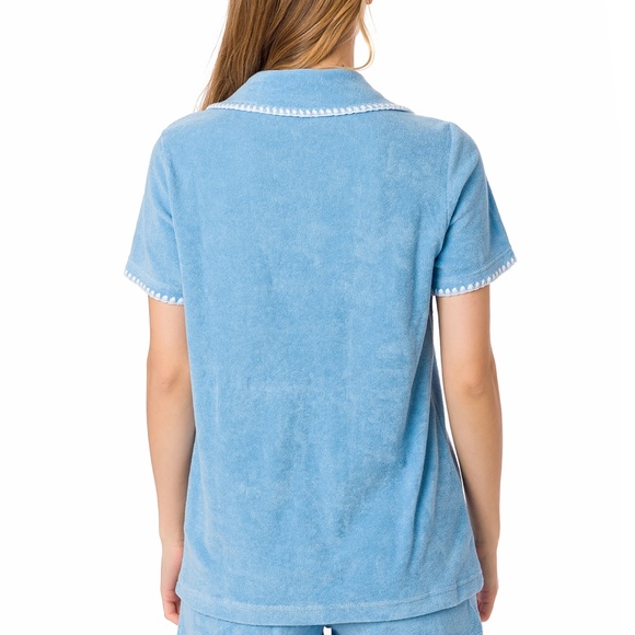 Suvi NYC women's 3-piece short-pants and jacket pajama set . Terry Cotton - Picture 4 of 15